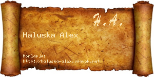 Haluska Alex névjegykártya